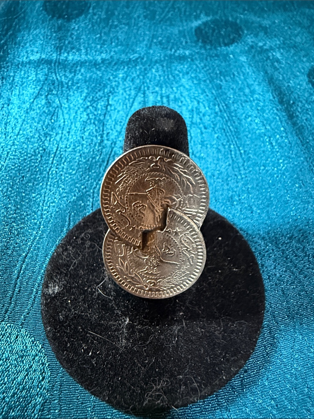 Silver-Tone Coin Cluster Statement Ring - Silver